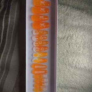 Orange Drip Press Ons